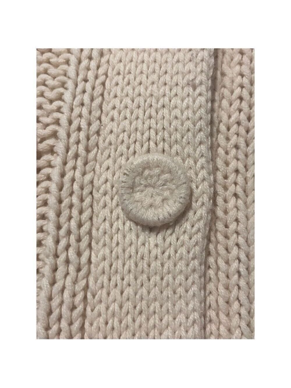Virgin Acrylic Fiber sweater made in Korea crochet buttons size medium cream - Picture 5 of 11